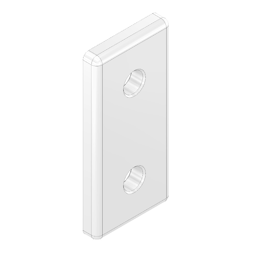41-100-0 MODULAR SOLUTIONS ALUMINUM CONNECTING PLATE<BR>30 SERIES 30MM X 60MM FLAT WITH OUT HARDWARE